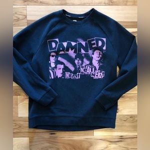 The Damned - on medium navy polyester sweatshirt. Worn.
